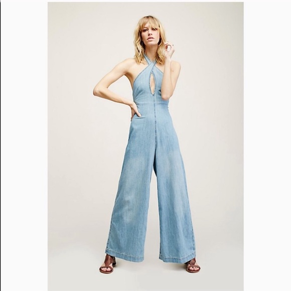 Free People Pants - Free People Walk on By Denim Jumpsuit